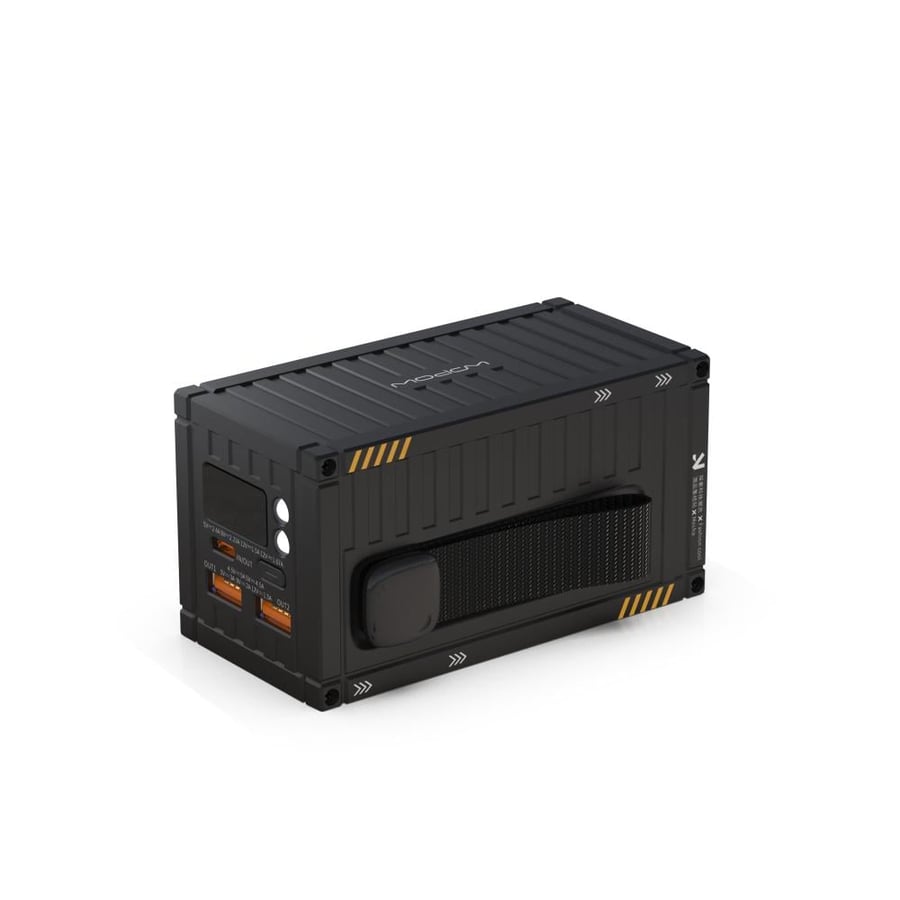 شاحن متنقل WOPOW container باللون الأسود بسعة 20,000 ملي أمبير