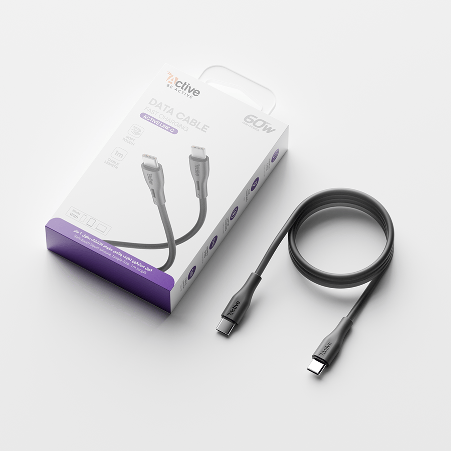 كيبل تايب سي Active S-CC01 -  أسود