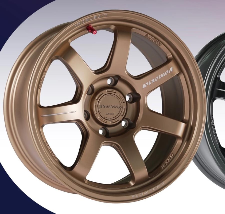 طقم جنوط لينزو VENOM VT7 نحاسي - رمادي اسود مقاس 18x9 ايسوزو ديماكس