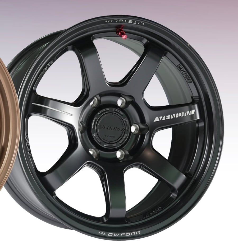طقم جنوط لينزو VENOM VT7 نحاسي - رمادي اسود مقاس 18x9 باترول بلاتينيوم موديل 2025 وأعلي