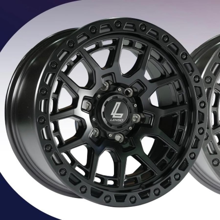 طقم جنوط لينزو MX GRAVEL رمادي اسود - اسود مطفي مقاس 17x9 تايوتا لاندكروزر جكسار موديل 2022 وأعلى