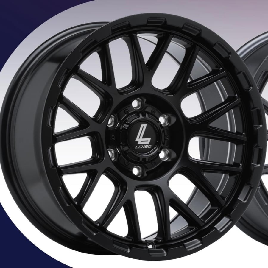 طقم جنوط لينزو MX CERAZ  رمادي اسود - اسود مطفي مقاس 17x9 جمس سييرا 1500 موديل 2019 وأعلى
