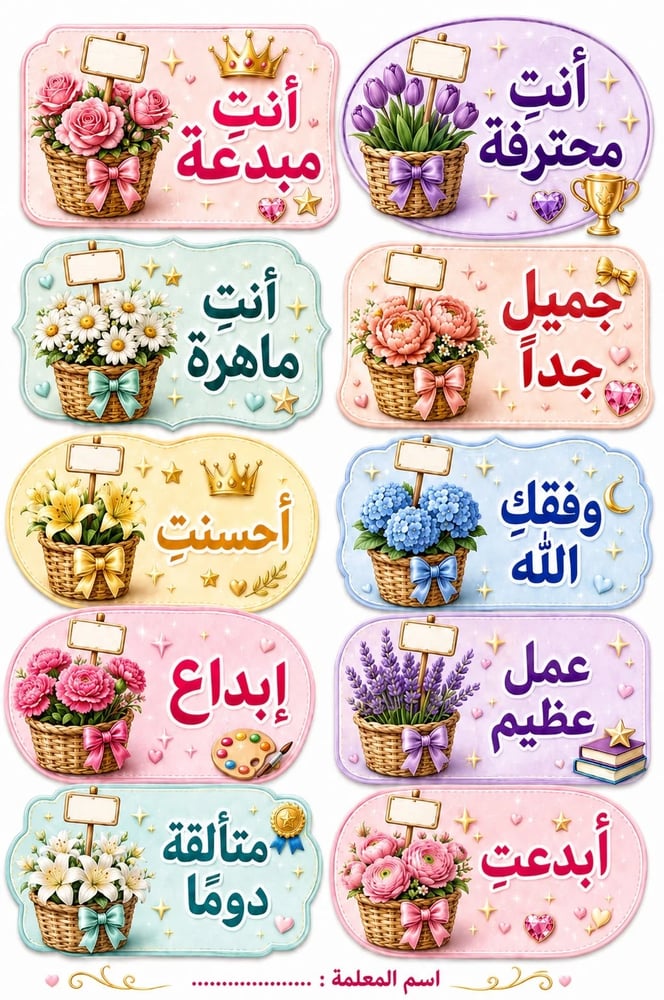 50 ملصق تشجيعي للمدرسه والمنزل