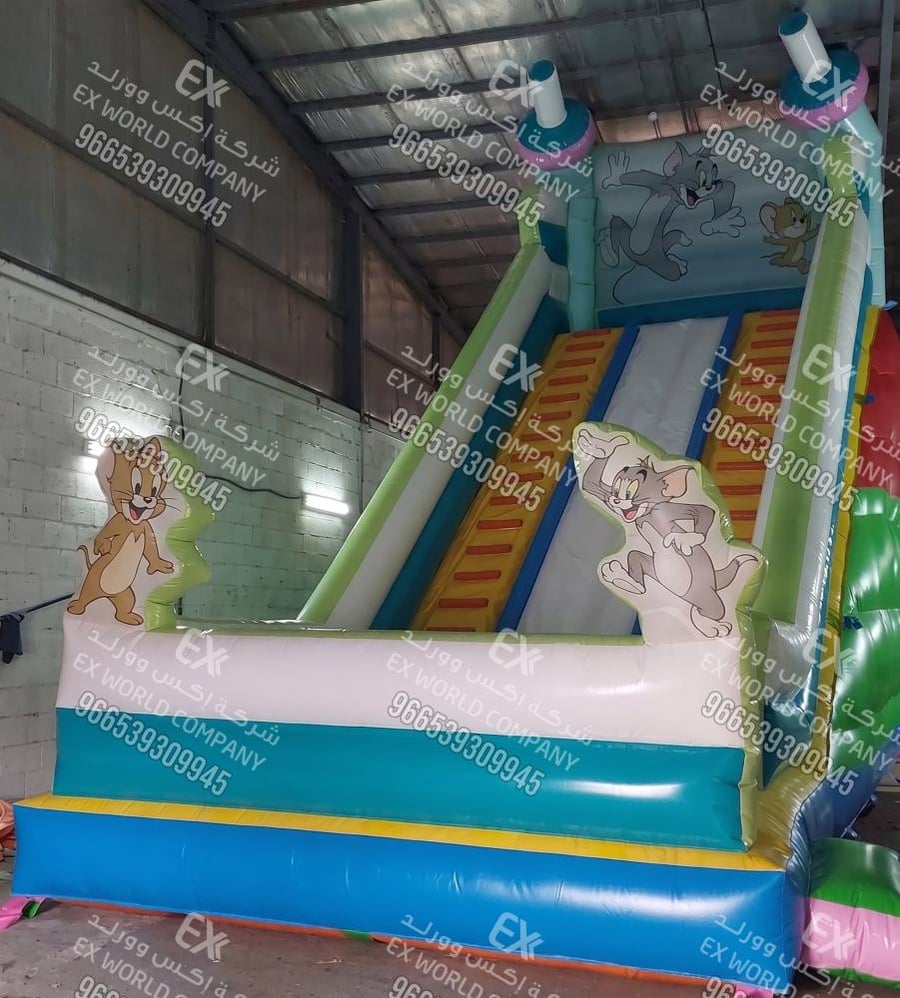 Slide with two ladders, a bouncer and a gate