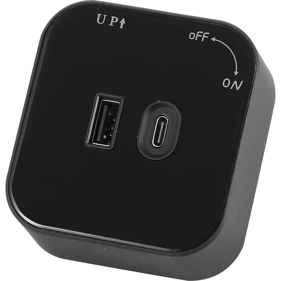 راس فيش مجرى مربع اسود مجوز USB+TYPE-C توفل