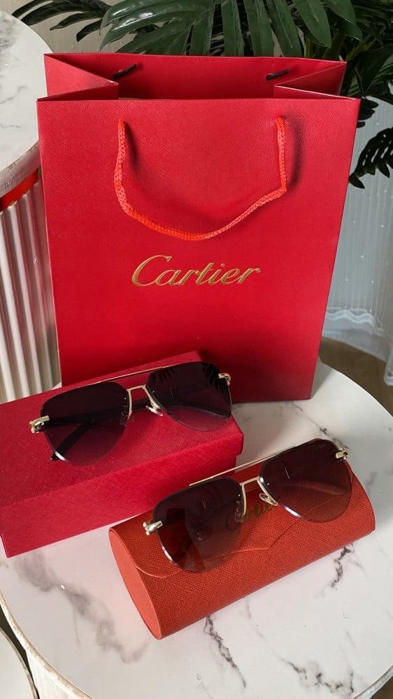 Cartier black or brown glasses with accessories