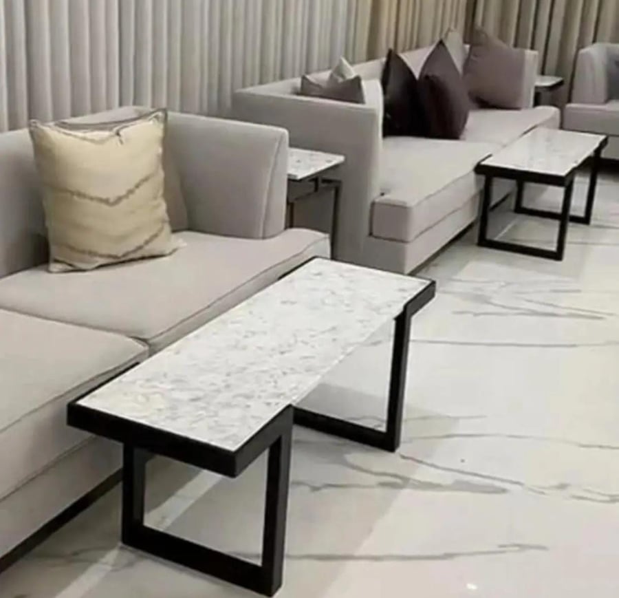 طاولة خدمه بديل الرخام شكل مستطيل