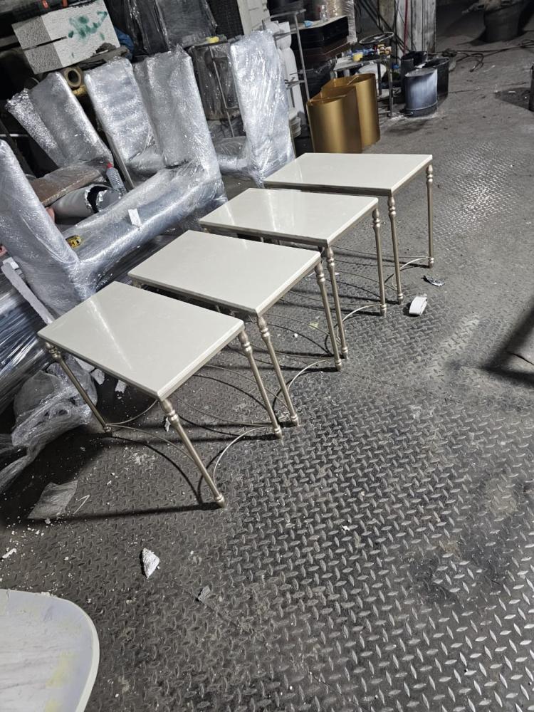 Natural marble service tables with Shampani iron (4 pieces)