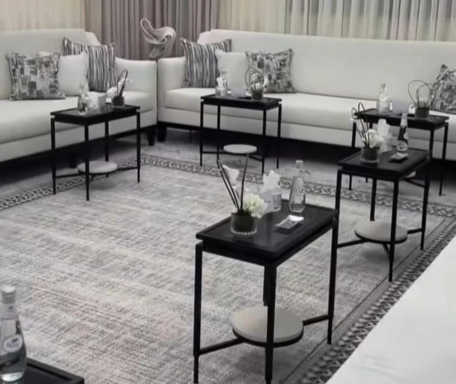High sofa service tables, two levels (1 piece)