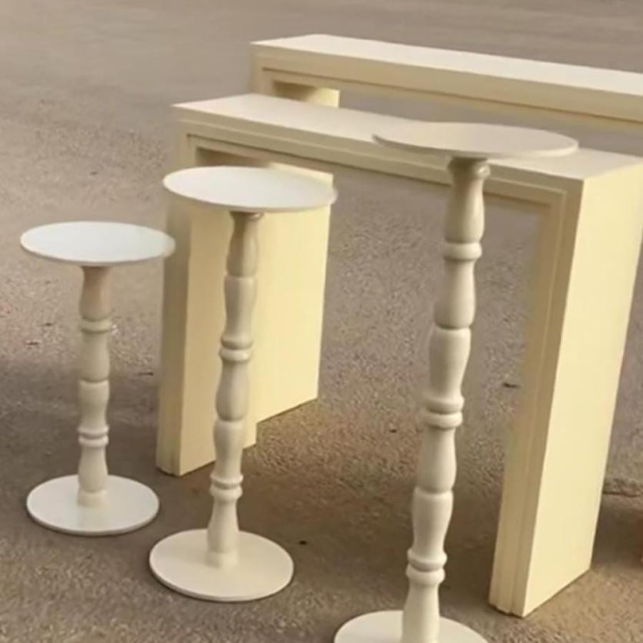 Black wood reception set 5 pieces