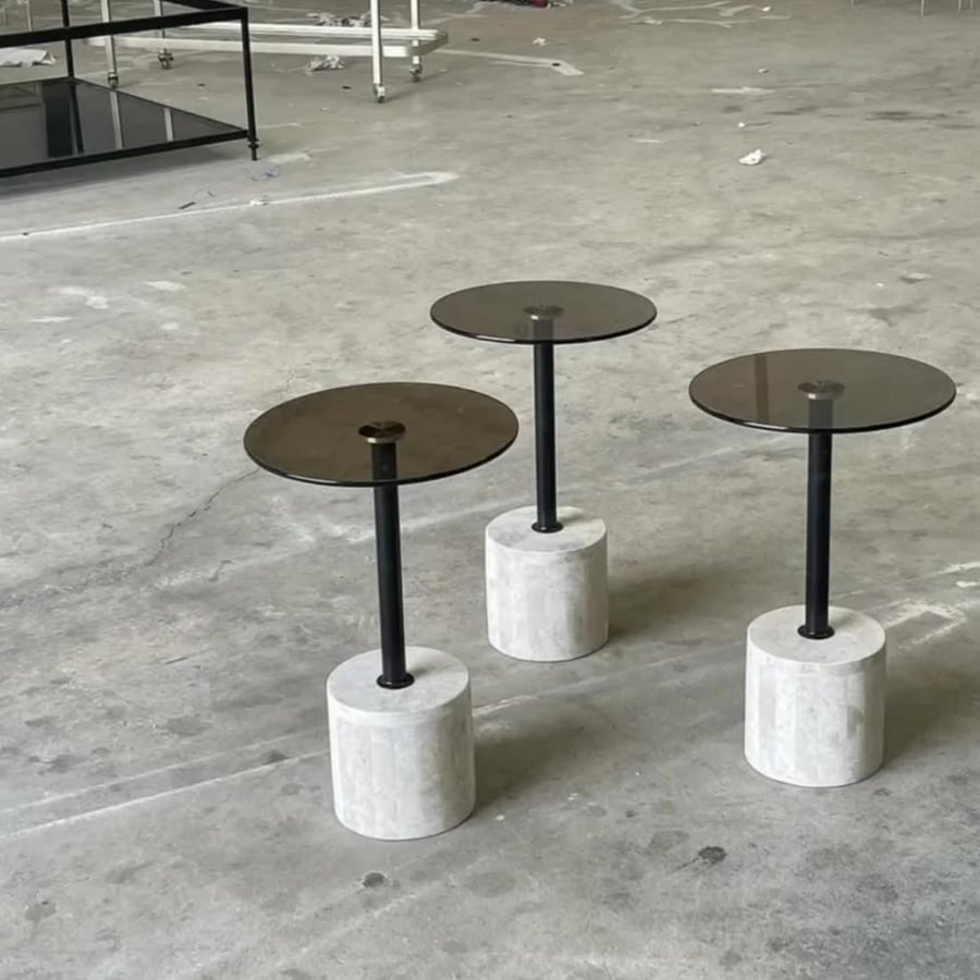 Service table with artificial marble
