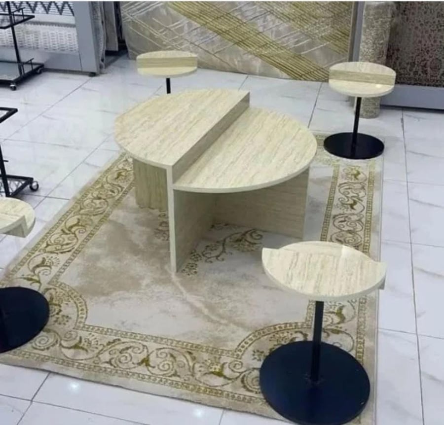 طقم طاولات كنب مرتفع شبيه الترفنتيوم