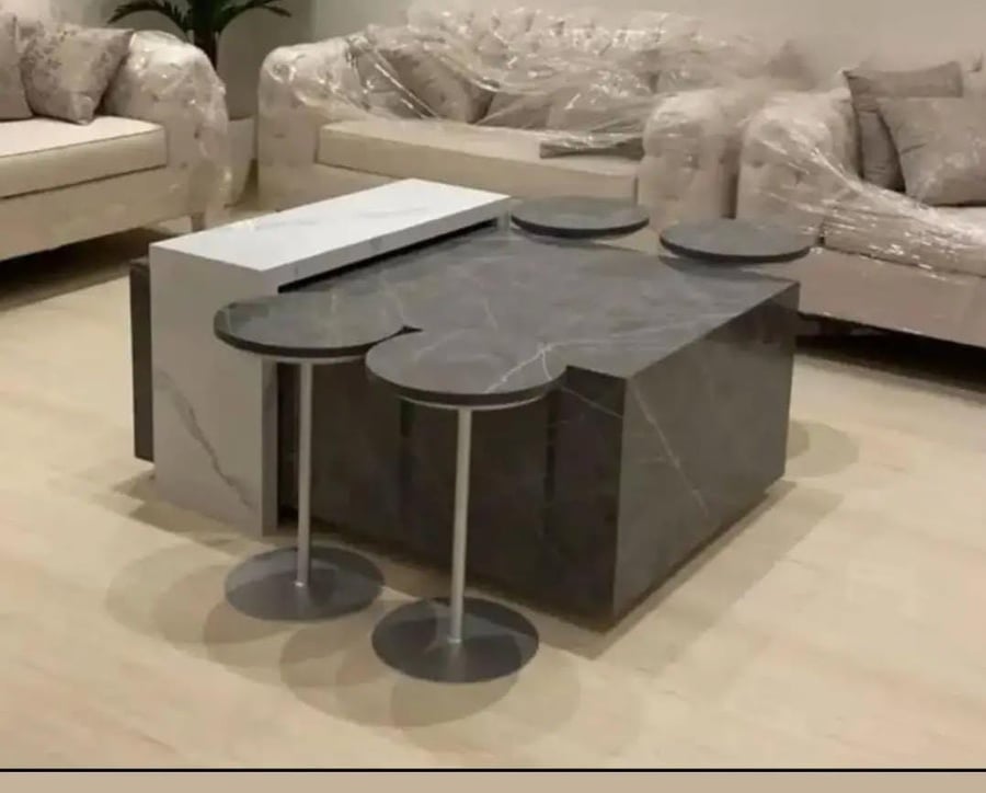 Coffee table with marble alternative 1+4
