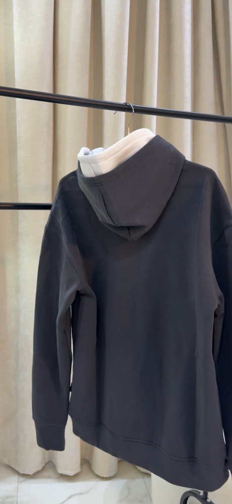 Hoodie 100% cotton gray lined with velvet custom design