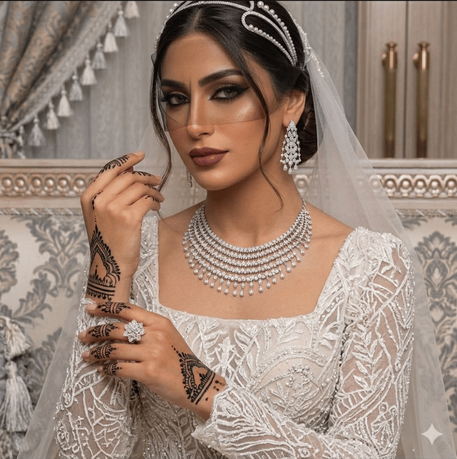 فرع ( سويكت ) طقم الماس بنقاوة SI وزن الذهب 39.25