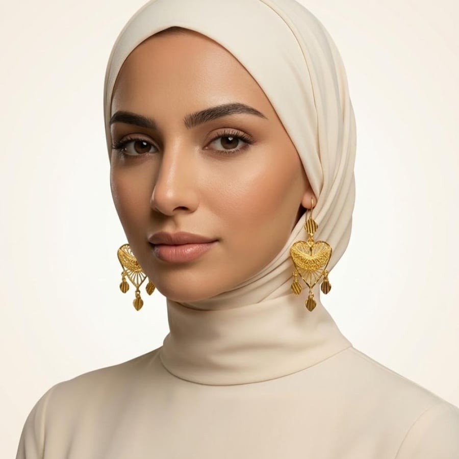 سويكت - حلق (القلب ) ذهب عيار 21 بوزن 6.10 جرام