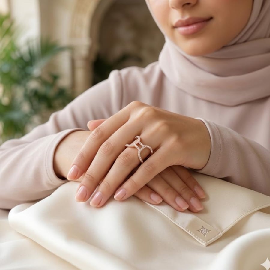 فرع ( سويكت )  خاتم الأناقة العصرية خاتم الماس طبيعي الوزن  3.21 جرام