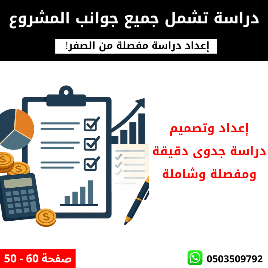 إعداد وتصميم دراسة جدوى دقيقة ومفصلة وشاملة
