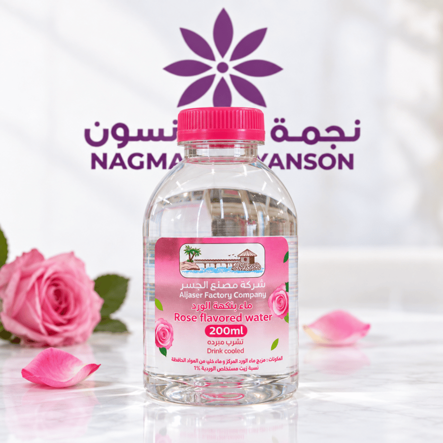 ماء بنكهة الورد 200 مل