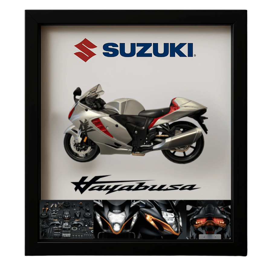 لوحة مجسم Suzuki Hayabusa رصاصي