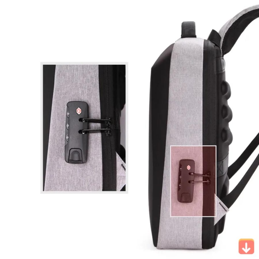 حقيبة ظهر رجالية صلبة غير رسمية ، ضد السرقة ، سعة عالية ، سفر ، شحن USB ، عمل ، حقيبة كمبيوتر للذكور ، موضة