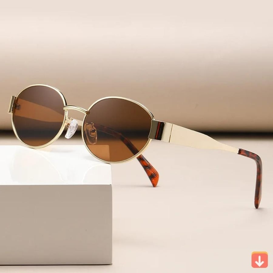 نظارات شمسية للنساء شكل بيضاوي  معدنية  نظارات UV400