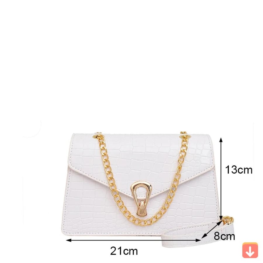 التمساح نمط حقائب كتف للنساء سلاسل الموضة Squre حقيبة محفظة الإناث بولي Leather حقيبة يد جلدية كروس مخلب الهاتف اليومي