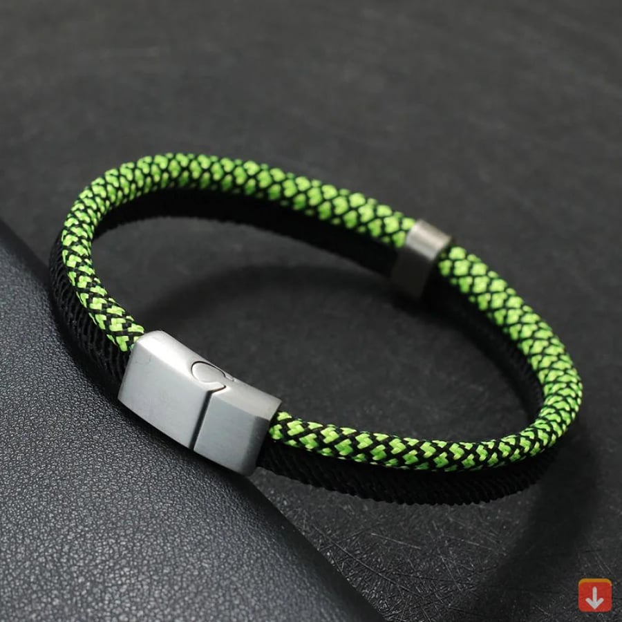 2025 موضة جديدة للرجال سوار Paracord الفولاذ المقاوم للصدأ