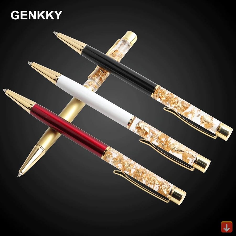 GENKKY القلم كريستال التدرج الكرة أقلام رائعة الإبداعية الفاخرة عالية الجودة الذهب احباط أقلام حبر جاف هدية لوازم الطلاب