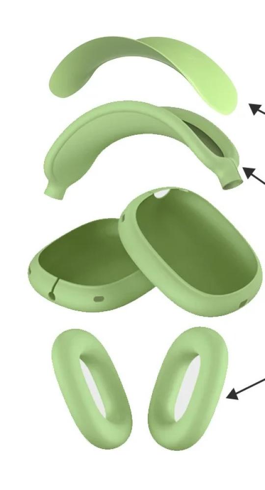 حامي سماعة 3 قطع من السليكون لي Airpods ماكس حالات المضادة للخدش للصدمات
