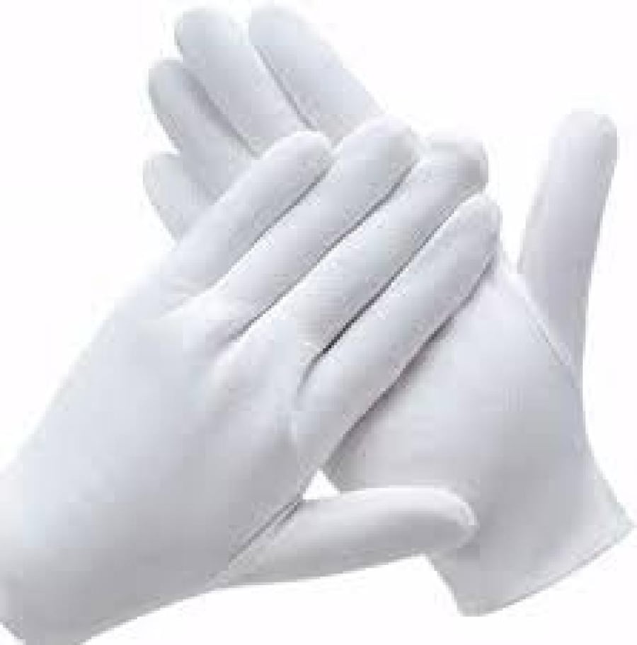 Soft white glove, 12 pieces