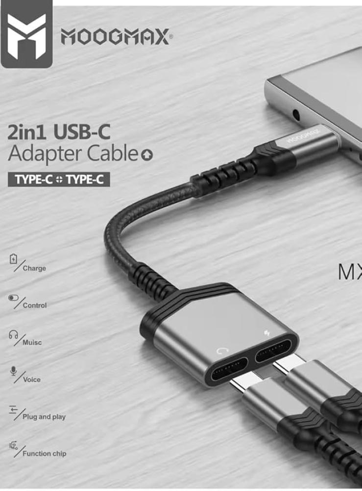 Type C charger and earphones 60 watt