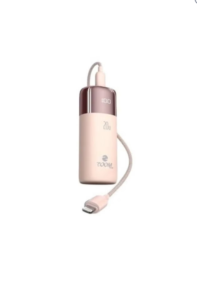 باور بنك ZOOM PLUS Aura ZP13-PI بسعة 10000mAh مع كابل Lightning مدمج وشحن سريع PD 20W