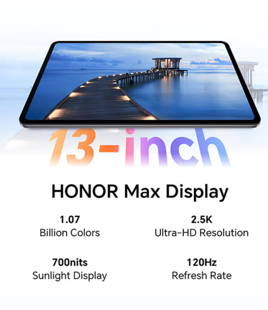 جهاز Honor Pad X9b Max مع غطاء قابل للطي - رمادي - 128 جيجابايت - ذاكرة عشوائية 6+6 جيجابايت