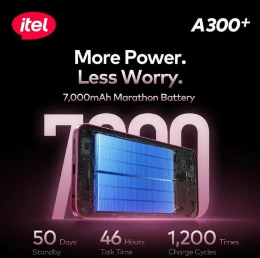 itel A300 Plus - لون Deep Cherry - سعة 128 جيجابايت - ذاكرة عشوائية 6+12 جيجابايت