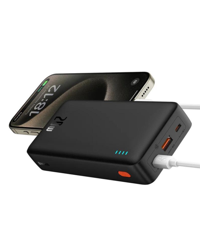 شاحن متنقل (PPAP20K) (Airpow) 20,000mAh ميلي أمبير مع مداخل تايب سي( PD x 1) + يو اس بي (USB-A x 1) من BASEUS