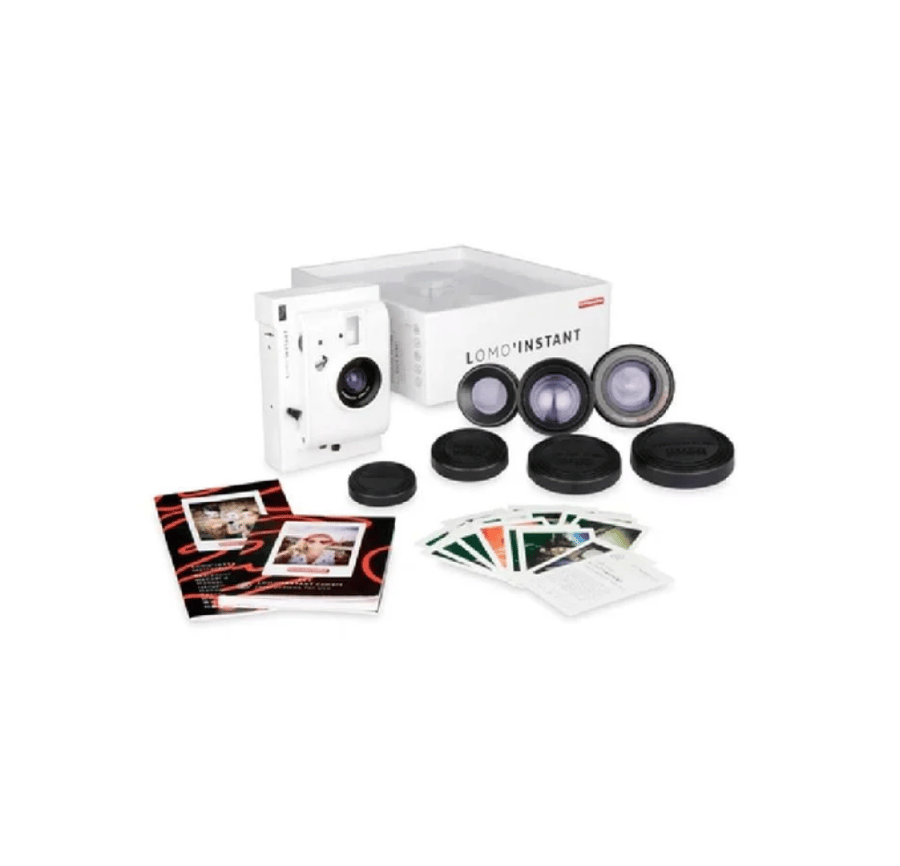 لوموغرافي - كاميرا فورية Lomo’Instant مع 3 عدسات إضافية - أبيض