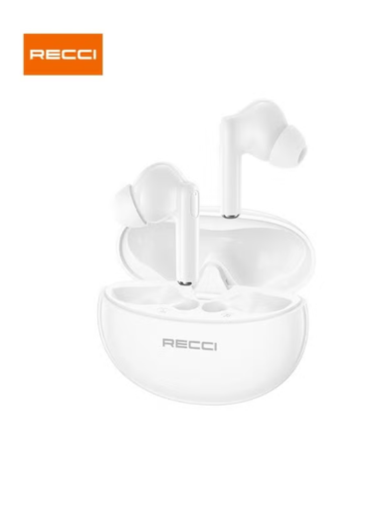 سماعات RECCI TWS بصوت عالي الدقة (Hi-Fi) - الموديل REP-W99 (اللون الأبيض)