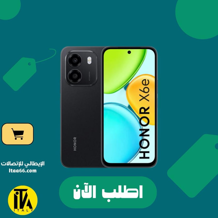 Honor X6e - أسود داكن - 128 جيجابايت - 4+4 جيجابايت رام