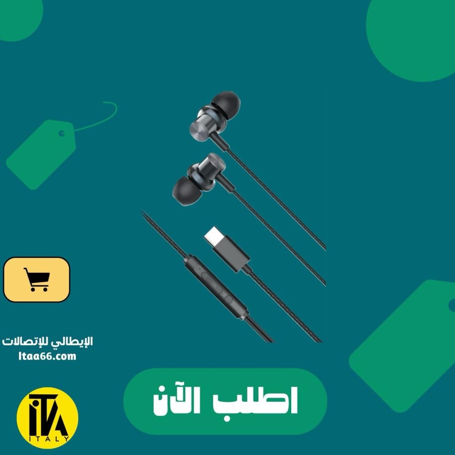 سماعات أذن سلكية رقمية ROCK ES09 بمنفذ Type-C (لون أسود)