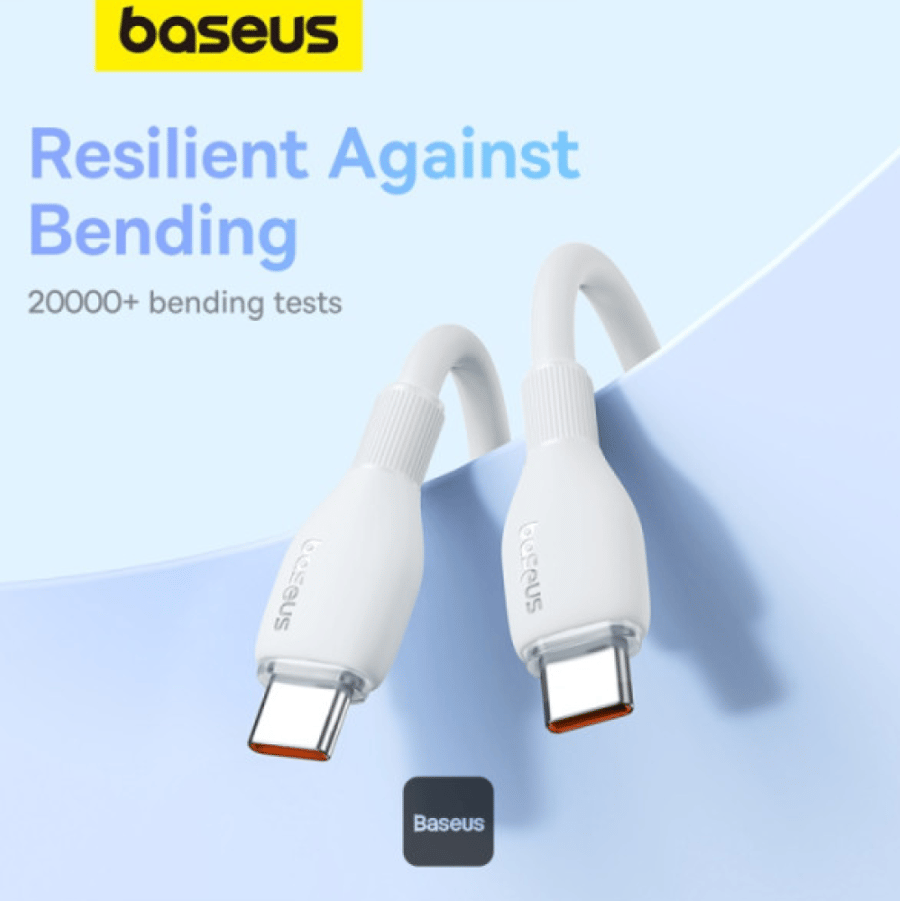 كابل شحن سريع من سلسلة Baseus Pudding مع نقل بيانات عالي السرعة من النوع C إلى النوع C 100W 5A 1.2M