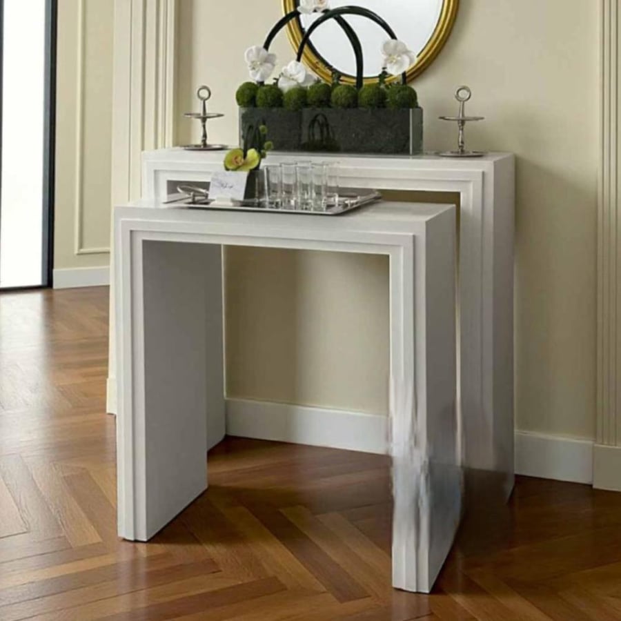 طقم مدخل خشب MDF أبيض – لمسة عصرية بنقاء التصميم