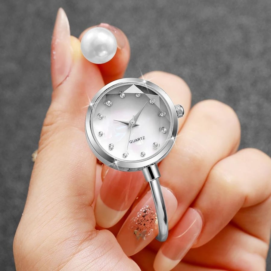 أنيقة اللؤلؤ سوار حزام المرأة كوارتز ساعة اليد موضة الماس الهاتفي ساعة للسيدات ساعة Reloj Mujer الفتيات ساعة هدية