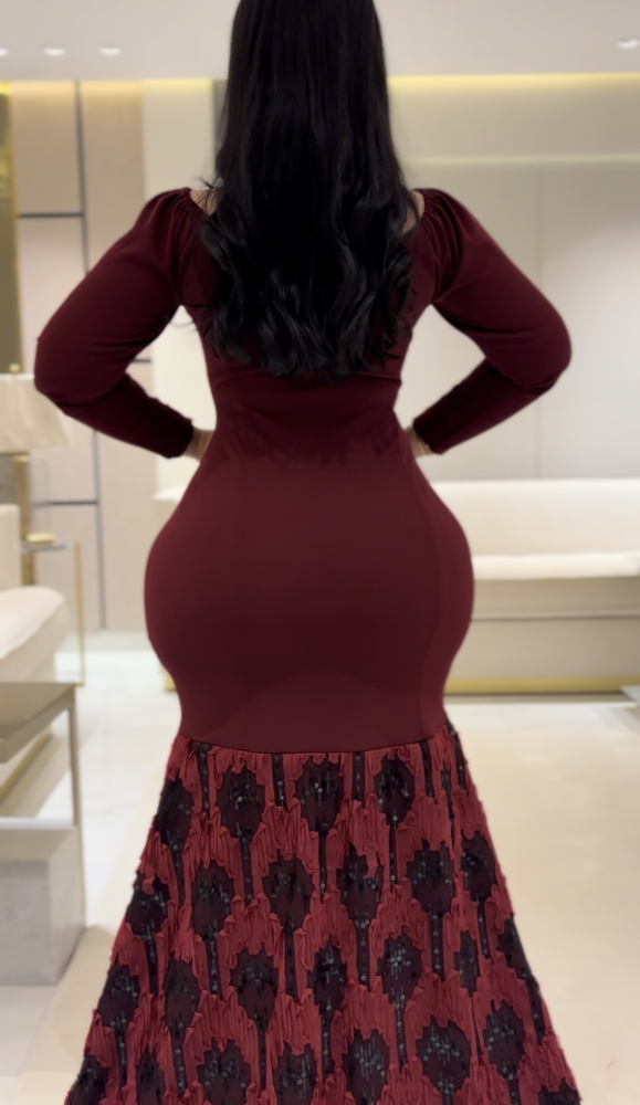 فستان سترتش كريب