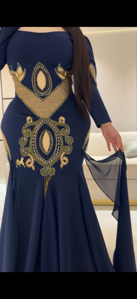 فستان ترتش كريب  تطريز