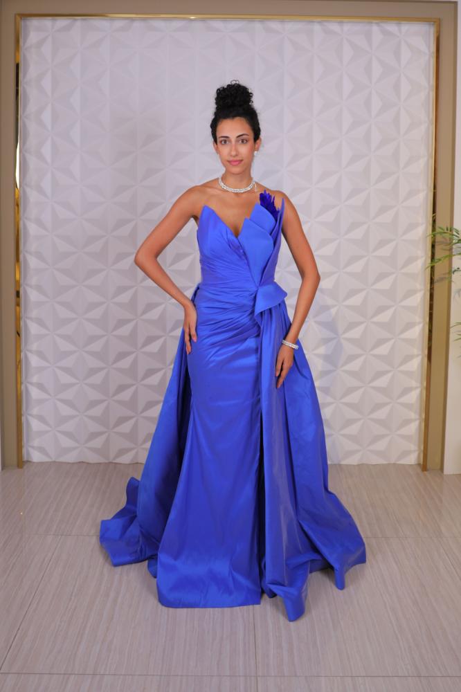 Evening dress in royal blue color