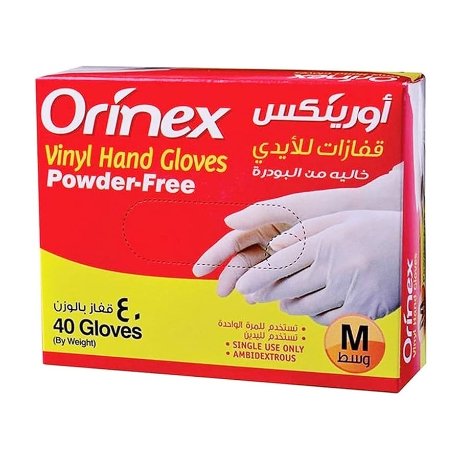قفازات للأيدي 40 حبة وسط- ORINEX