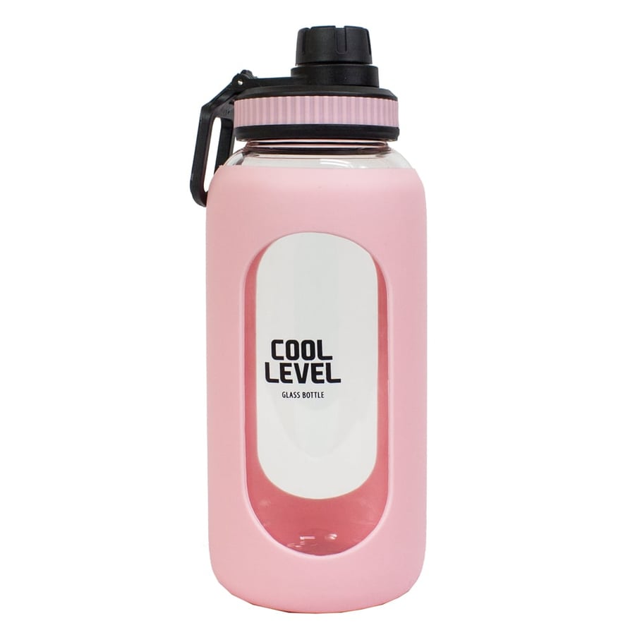 زمزمية Cool Level زجاج بجراب سليكون 1 لتر