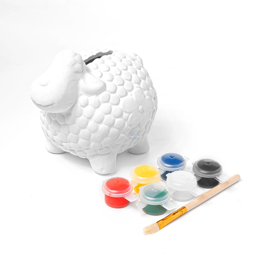 طقم تلوين مجسم خروف خزفي حصالة نقود للتلوين للأطفال – Leeno Ceramic Kit