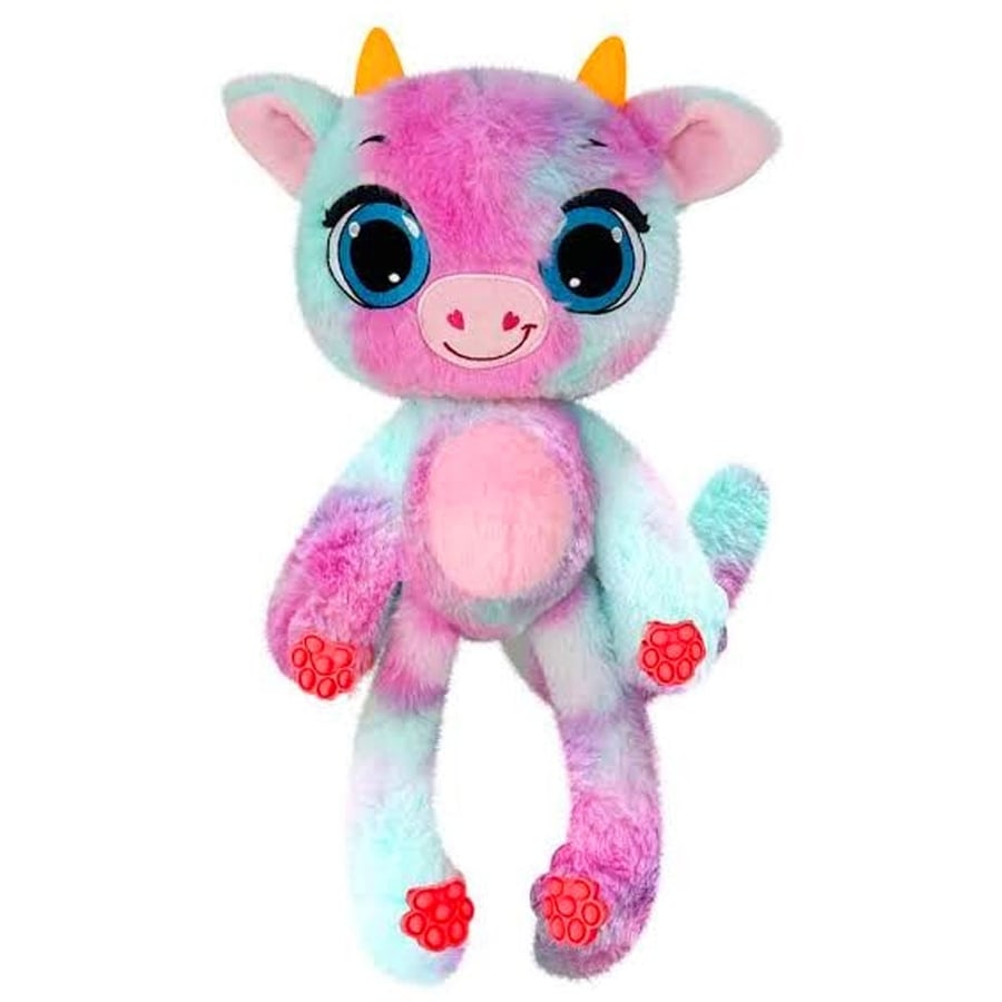 دمية بقرة قطيفة قابلة للضغط – Bubble Pops Cherry Moo Cow